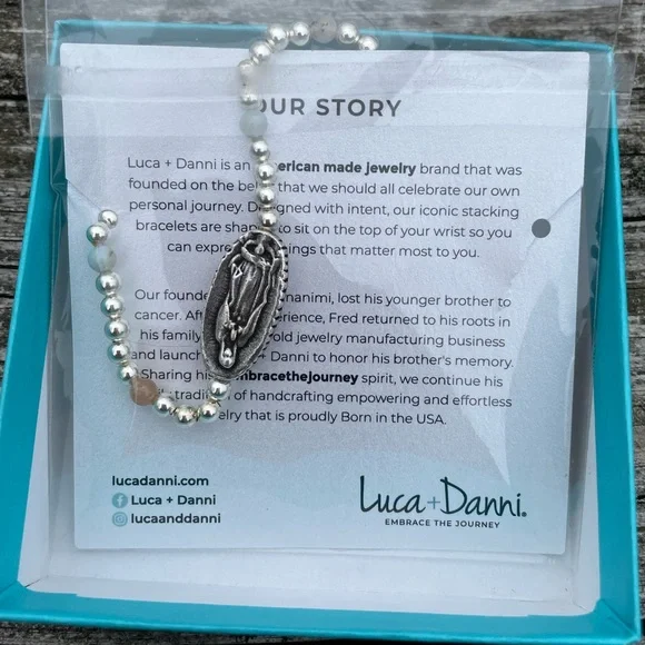 Luca + Danni Our Lady of Guadalupe Silver Plated Stretch Bracelet Size Petite - Picture 2 of 6
